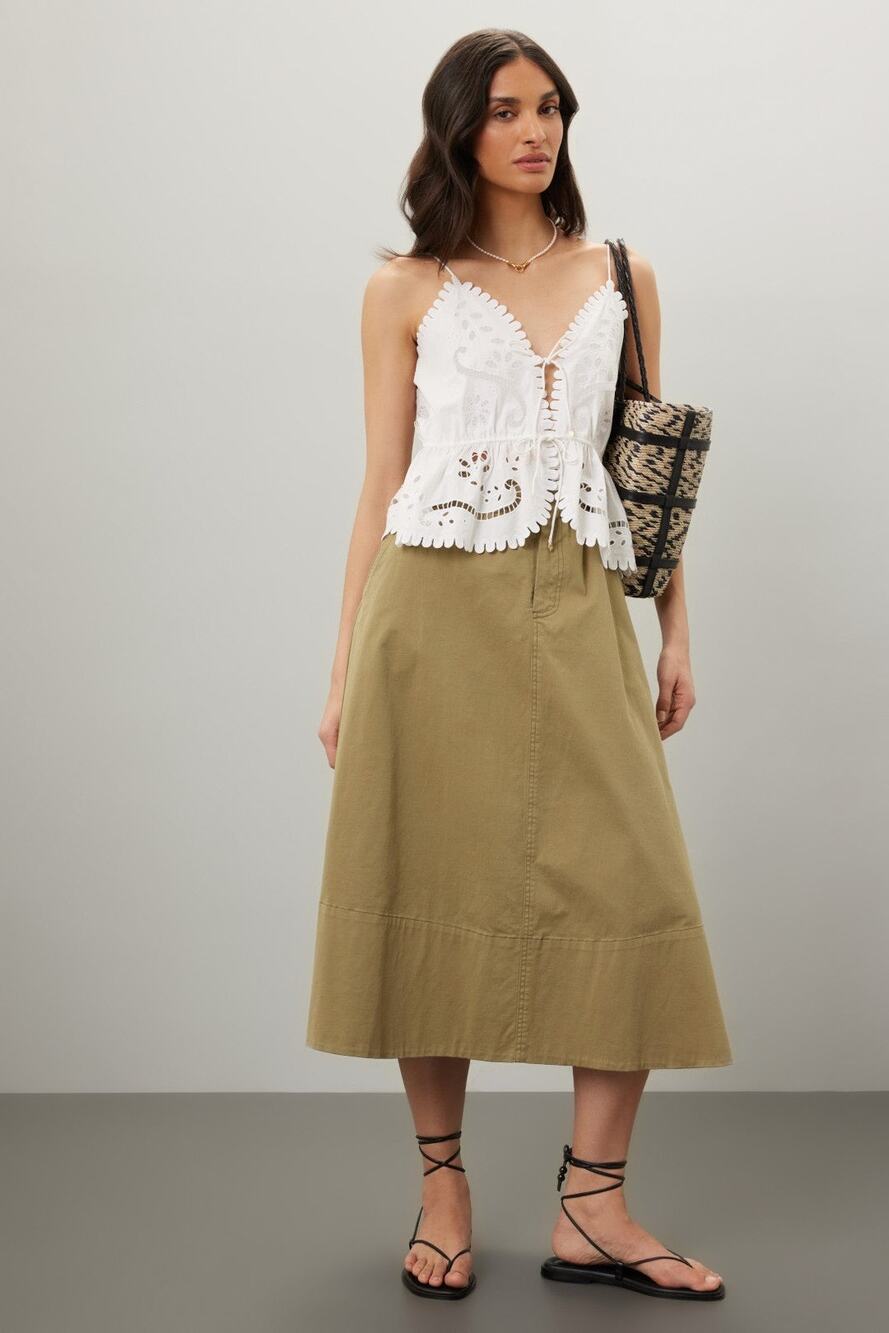 Summer Preppy Eyelet Embroidered Peplum Scalloped Sea New York Inspired Liat Top